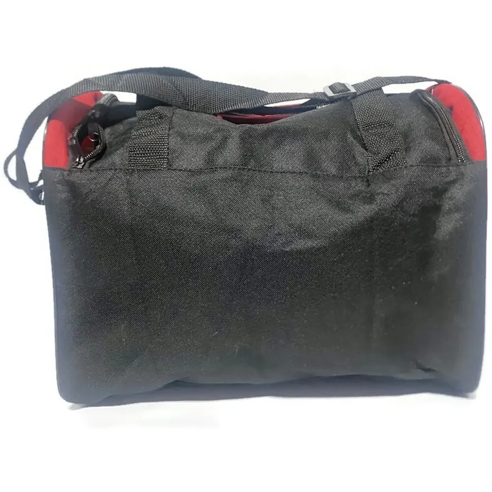 TIME Magazine Duffel Bag Red Black Gym Overnight Carry-On Travel Bag, 14x11x8